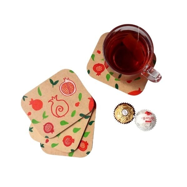 Pomegranate Coaster | Acrylic Hand Painted | Parsa Global Import
